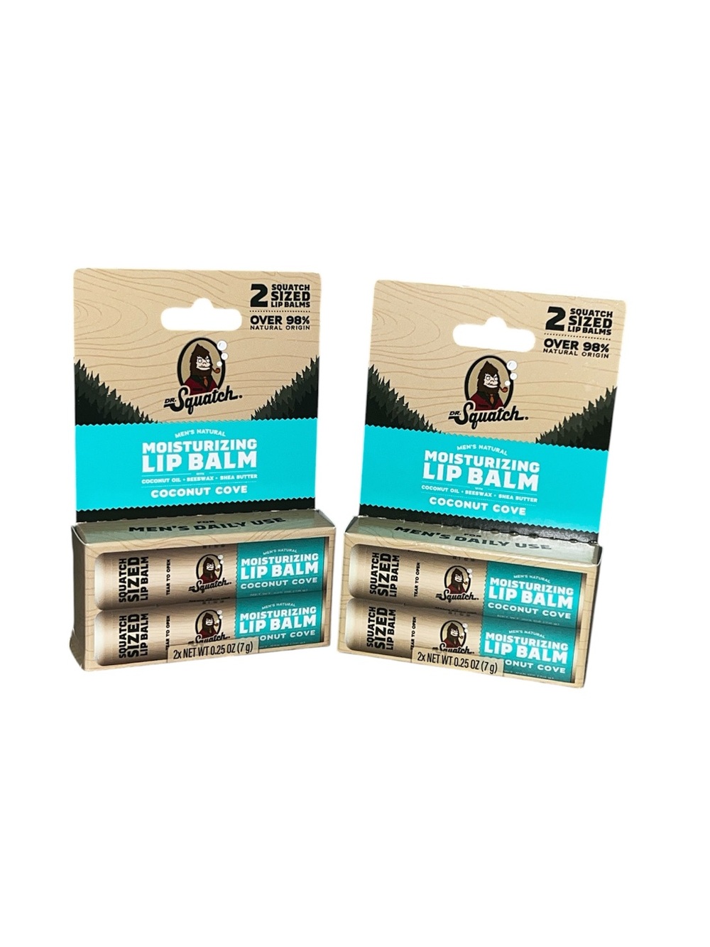 Squatch Coconut Cove Moisturizing Lip Balm - Aqua (2-Pack)